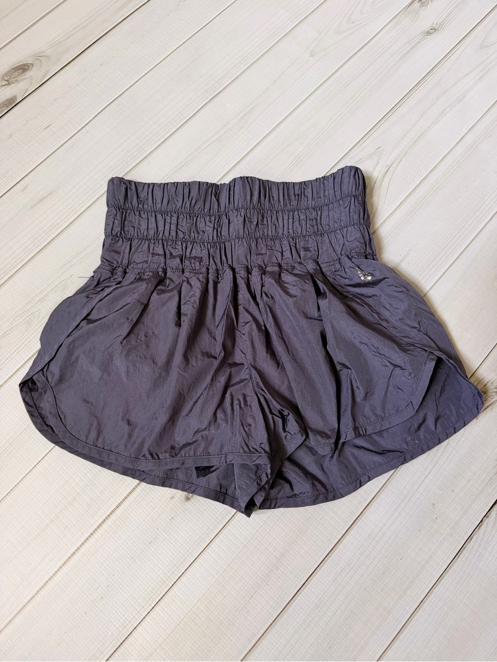 Free people Women’s High-Waist Smocked Drawstring Shorts - purple